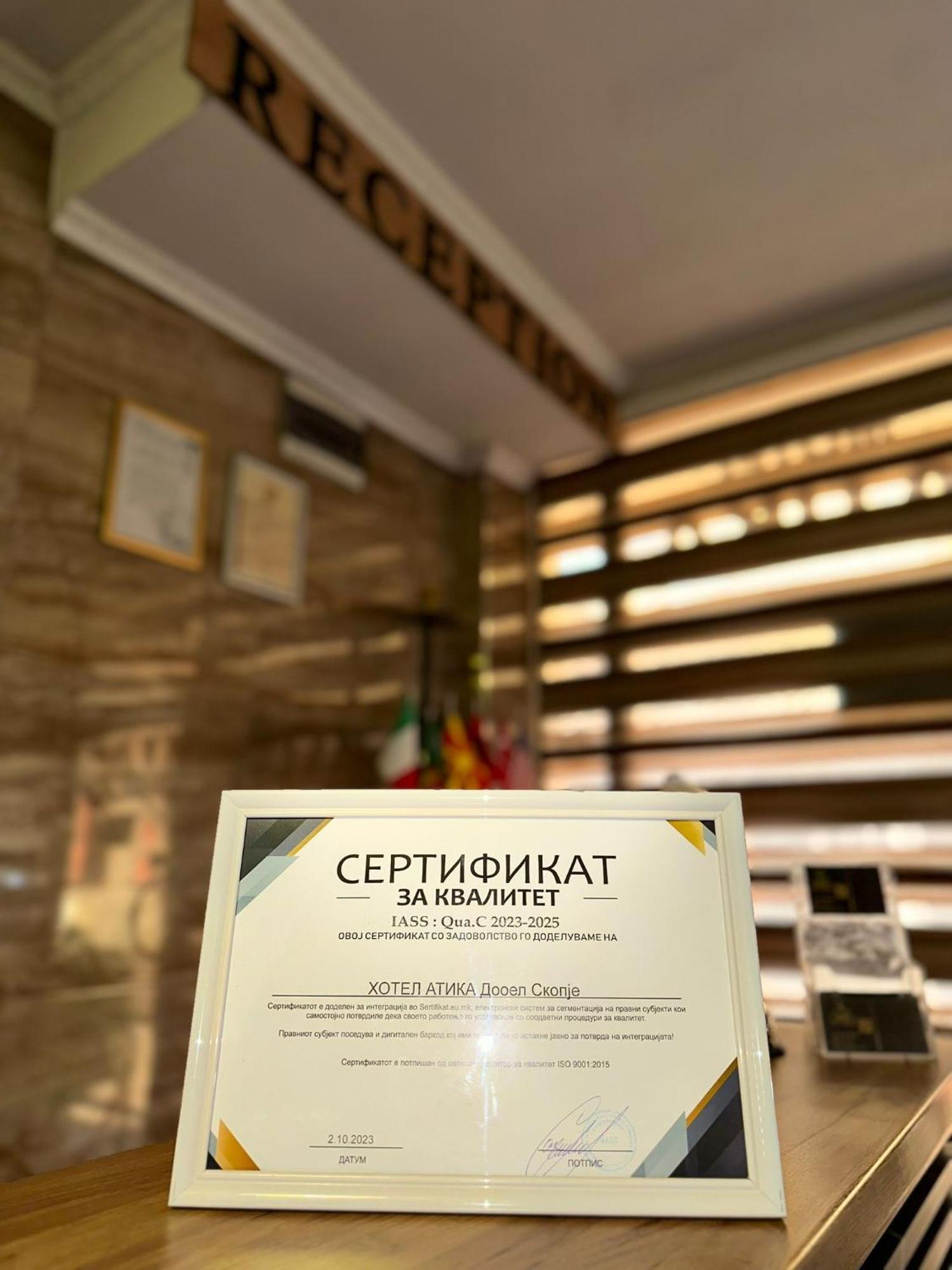 Hotel Atika Skopje Eksteriør billede